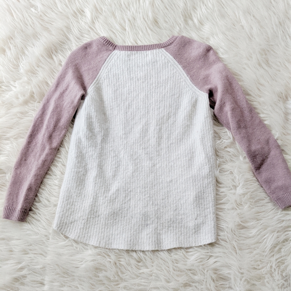 LOFT Colorblock Chunky Wool Knit Top Size Medium - Picture 6 of 6
